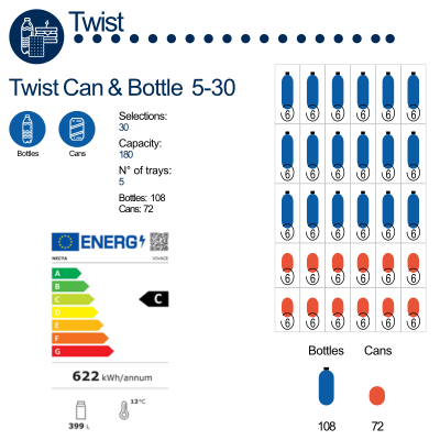 Necta TWIST Snack & Cold Drink Vending Machine